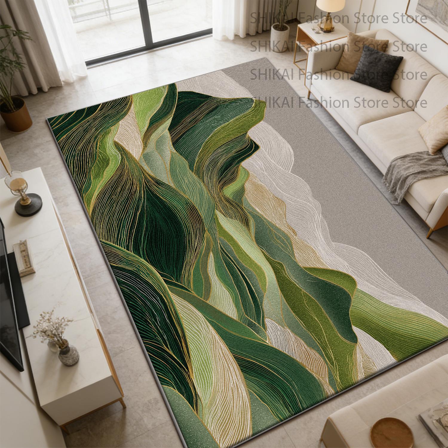 

New Chinese Landscape Style Living Room Rug Decoration Bedroom Bedside Non-slip Lint-free Carpet Easy Clean Soft Big Floor Mats 60x90cm
