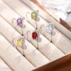 Bow Ring S925 Sterling Silver Ring Women's Fashion Inlaid with Natural Crystal Stone Jewelry Women's Fashion Gift