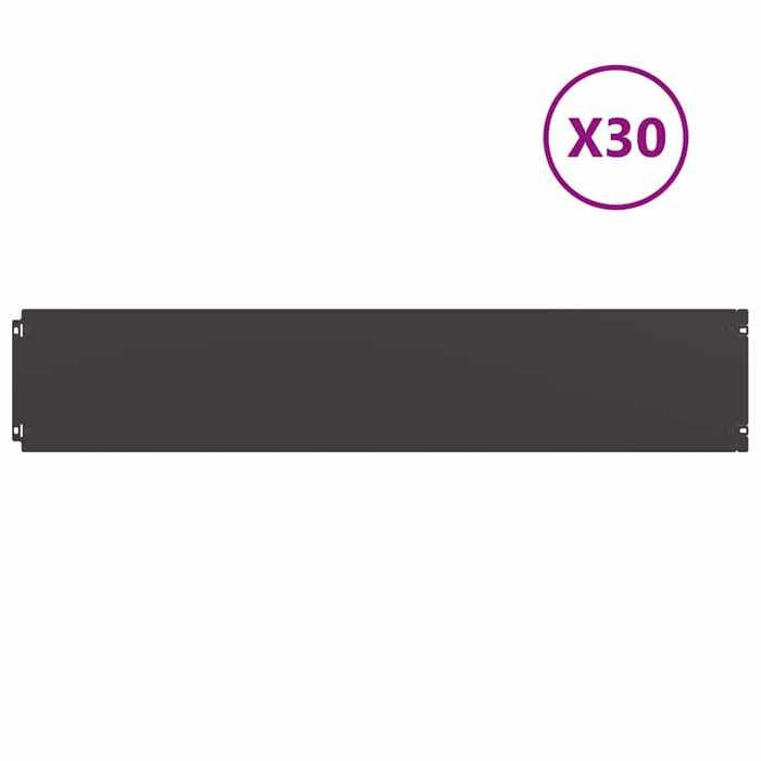 VidaXL Lawn Edging 30 Pcs Black 20x103 Cm Cold-rolled Steel, Garden Edging, Garden Bed Edging, Edging 860160