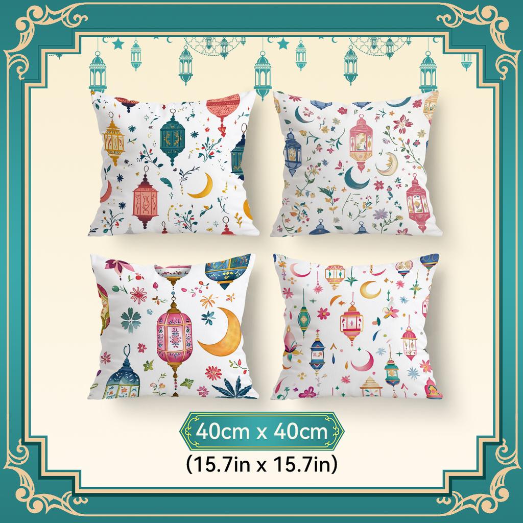 Ramadan Lantern Flowers Pillowcase Bedroom Sofa Cushion Cover 100% Polyester Living Room Cushion Pillowcase Home Decor