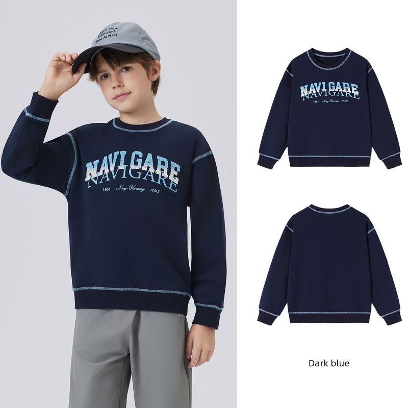 Navigare Italian Small Sailboat Children's Clothing Boys' Long-Sleeved Sweatshirt 2026 Spring New Children's Top