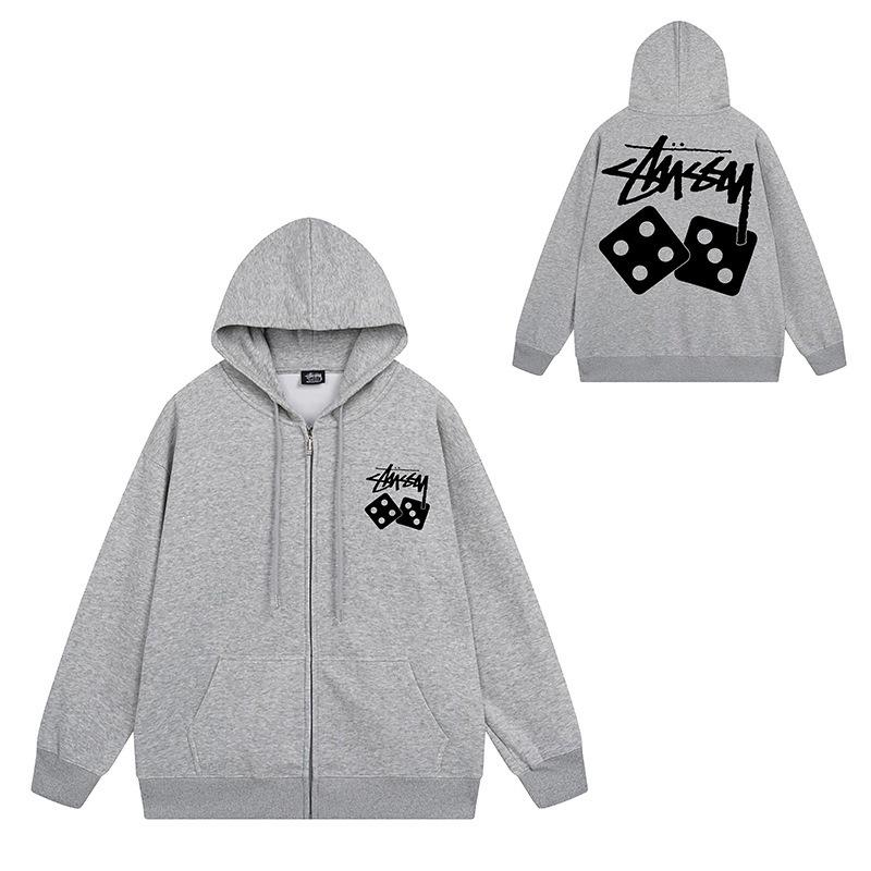 Trendy brand zipper hooded autumn and winter new letter flame pai jiu couple coat