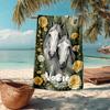 Custom Name Ultra-Soft Beach Towel with Horse Theme,Ideal for Pool - Camping, Diving - Perfect Travel Essential, Vibrant Beach Towel.