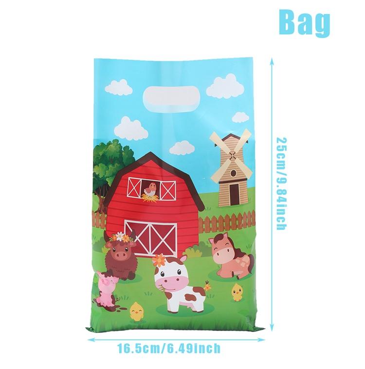 

10/25/50pcs Farm Animal Candy Bags Gift Packing Bags Farm Birthday Party Decor Kid Baby Shower Gift Bag for Guest Party Supplies 10pcs