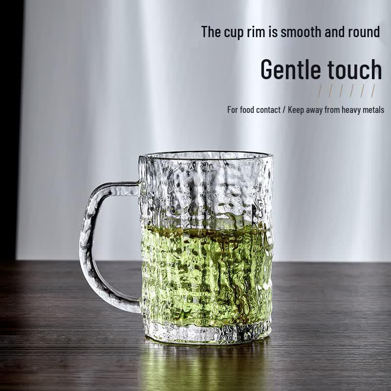 Reinforced Glass Mug with Tree-Grain Handle