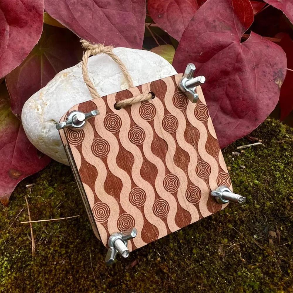 Wooden Pocket Flower Press DIY Creative Plant Specimen Press Bag Pendant Keychain Specimen Embossing Device Making Dried Flower