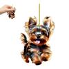 Car Mirror Cute Dog Hanging Lively Playful Yorkie Hanging Ornament for Women Girls Birthday Gifts