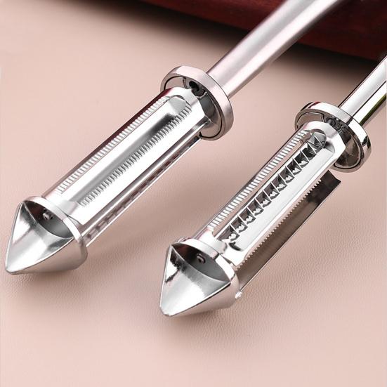 1/2 Stück Kartoffelschäler aus Edelstahl, Obst- und Gemüseschäler, 5-in-1-Schneider, Hobel, Schredder, Schaber, Küchenhelfer für Karotten, Gurken, Salat