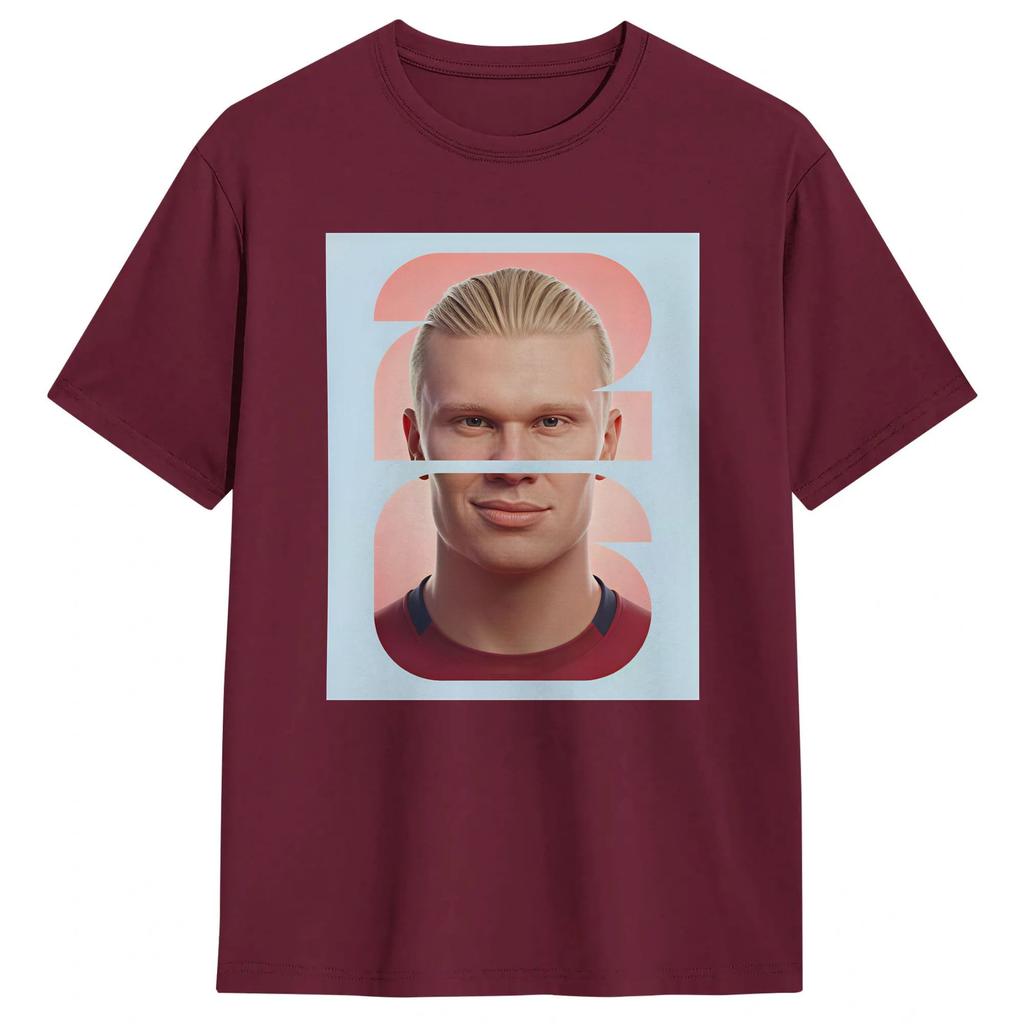 Erling Haaland 2026 100 Cotton T Shirt For Unisex Summer Y2K Fun TShirts Crew Neck Harajuku Tee Shirt Plus Size Wholesale Tops