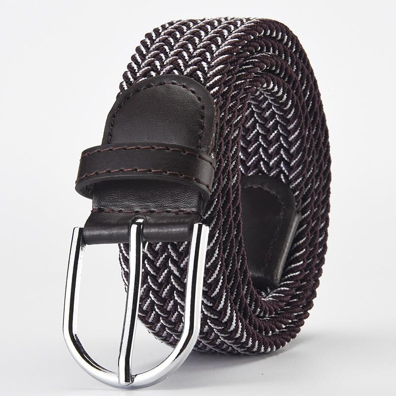 Stylish Woven Stretch Casual Mens Belt With Alloy Buckle For Fashionable Wear