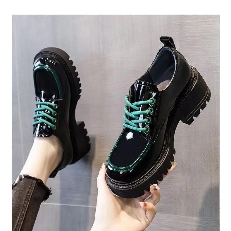 Women Height Increasing Lace Up Leather
