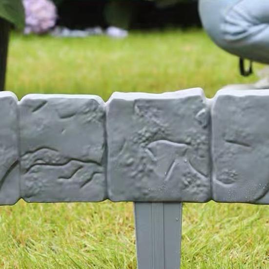 Faux Stone Fence Landscape Edging Easy Installation Flower Bed Lawn Yard Weed Barrier Fence Garden Bed Boundary