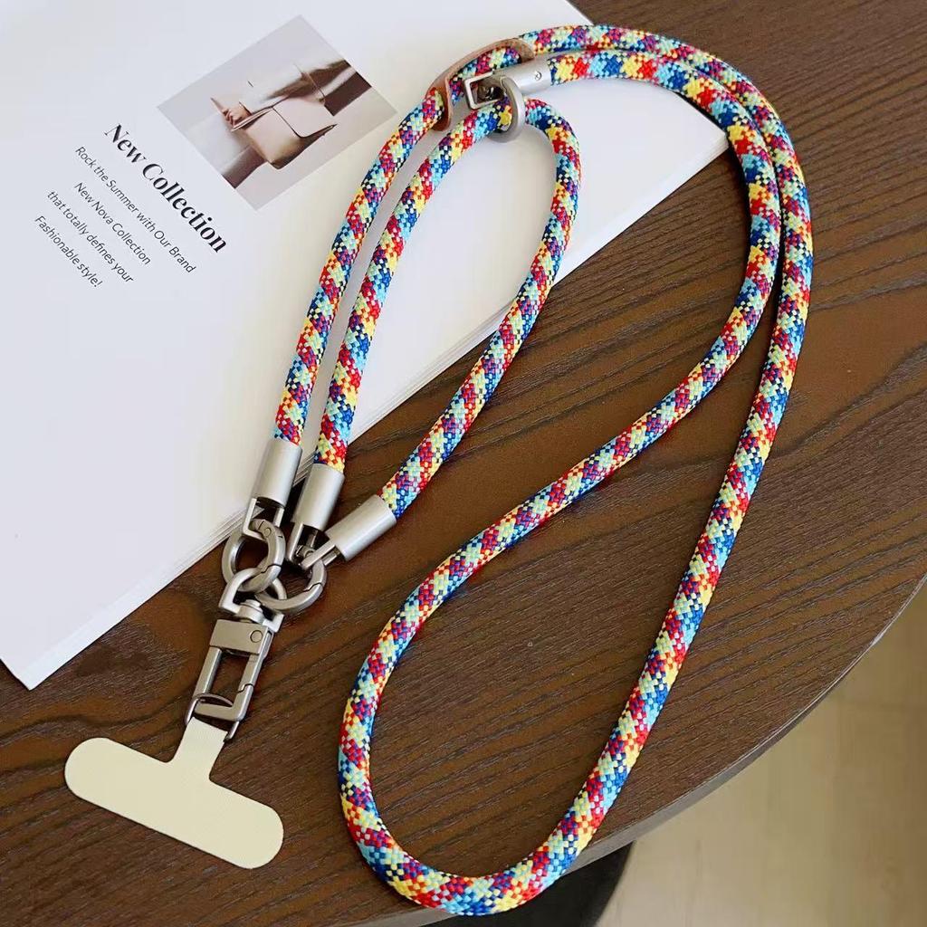 Dual-Function Anti-Lost Crossbody Phone Lanyard with Detachable Wrist Strap and Metal Buckle