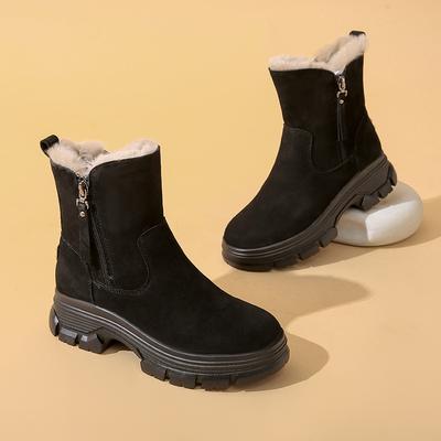 Fashion Fashion Snow Boots for Women 2024 New Comfortable Winter Zipper Thick Sole Warm Plush Casual Outdoor Non Slip Cotton Boots