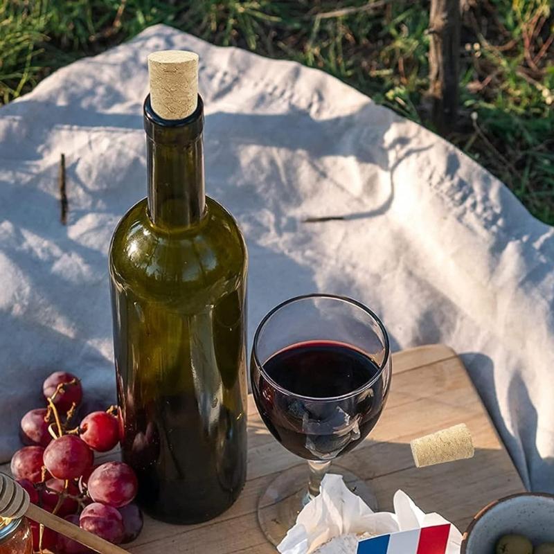 30 Pcs Wooden Beer Bottle Stopper Tapered Cork Stopper Natural Soft Wood Corks Reusable Cork Plug Kitchen Bar Supplies