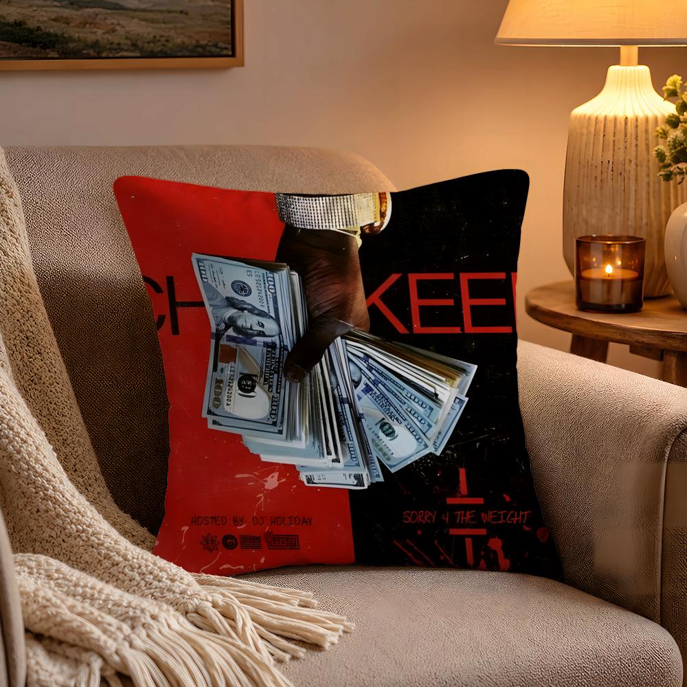 CChief KeefS Album Cover Cushion Cover Soft Plush Cushion Cover Double Print And Invisible Zipper For Sofa Home Car Use