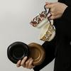 Nischdesign Keramisk Kopp och Fat Set Hemmakontor Mugg Medeltida Kaffekopp Lätt Lyx High End Känsla
