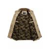 Herren Verdickte Retro Jacke Stehkragen Winddicht Freizeitjacke Mehrfach-Taschen Arbeitsjacke Übergröße Reißverschluss Camouflage Gefütterte Jacke