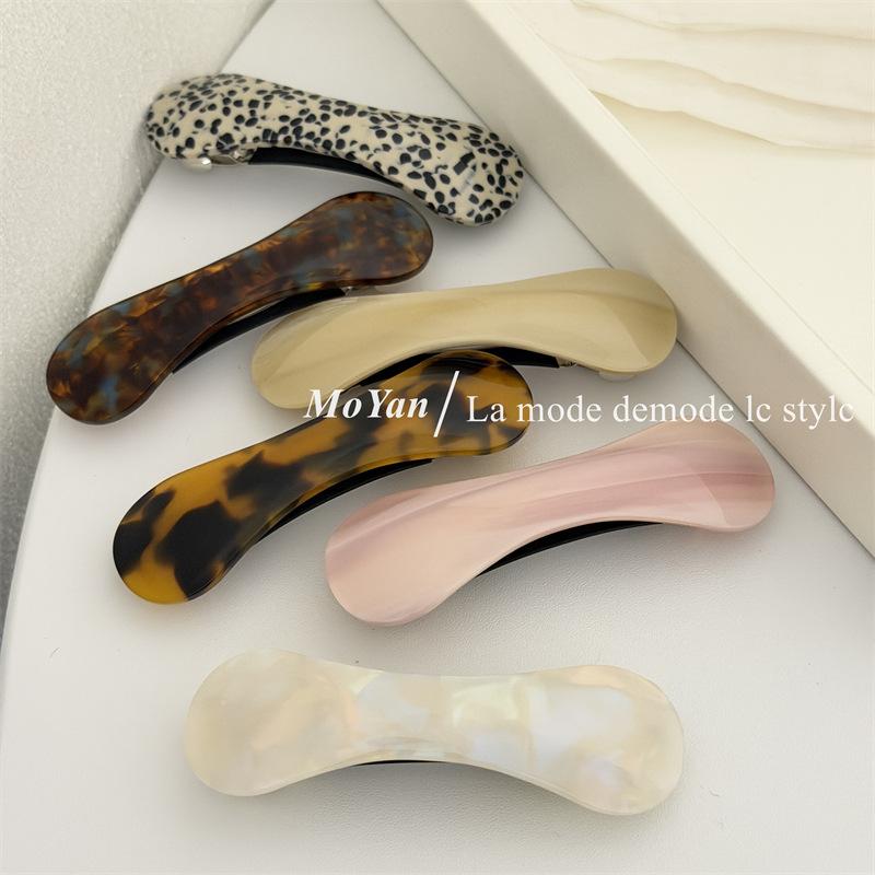 Korean Acetic Acid Hairpin Barrettes Advanced Sense Disc Hair Spring Clip for Women
