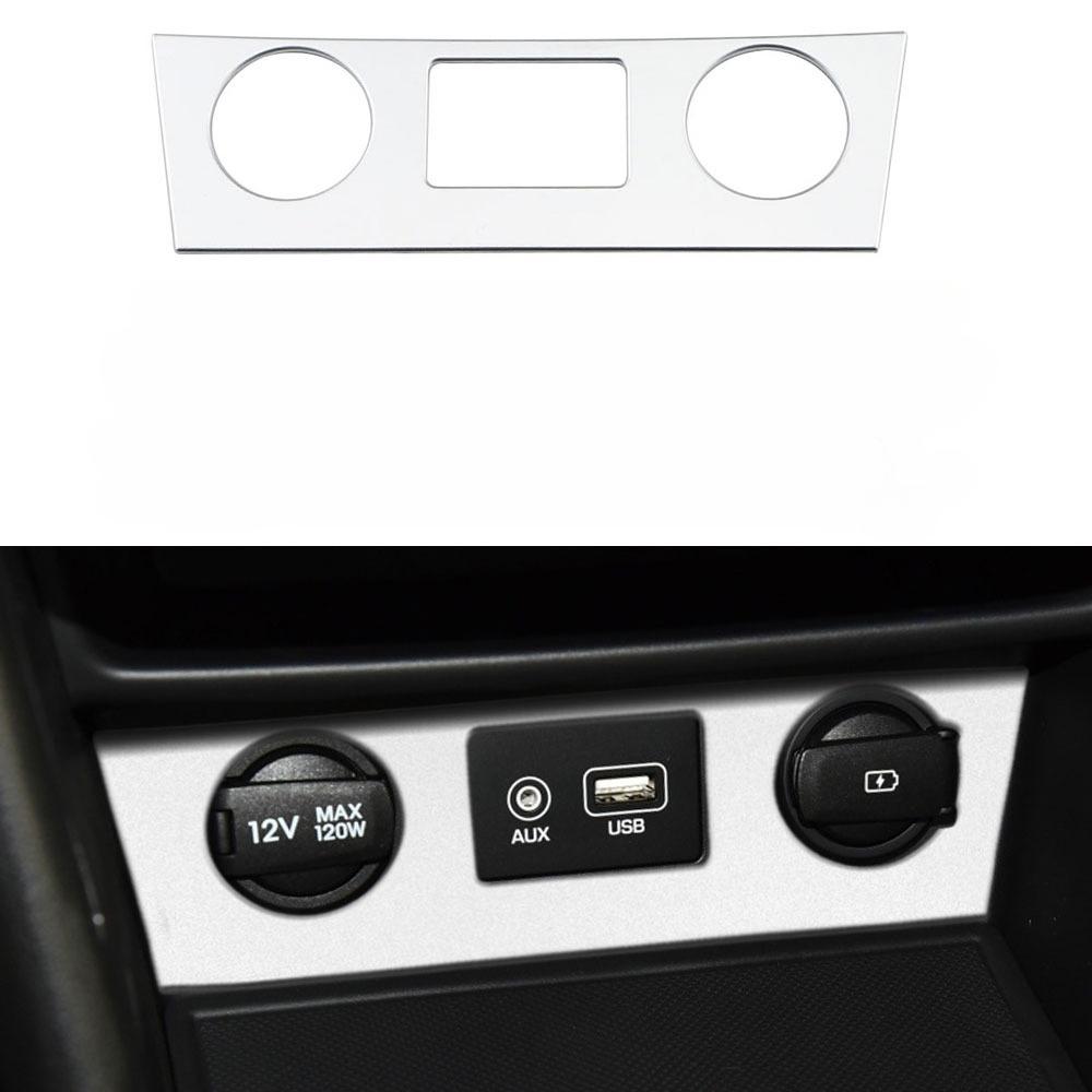 

Наклейка-накладка на панель прикуривателя и USB из имитации углеродного волокна для Hyundai Kona 2020 2019 2018 2017 Аксессуары серебряный