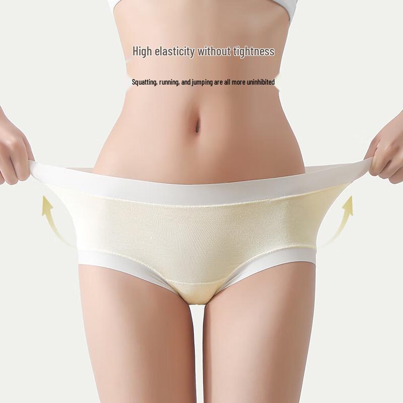 YOUNGYELL Women's Modal Seamless Mid-Waist Briefs (3-Pack)