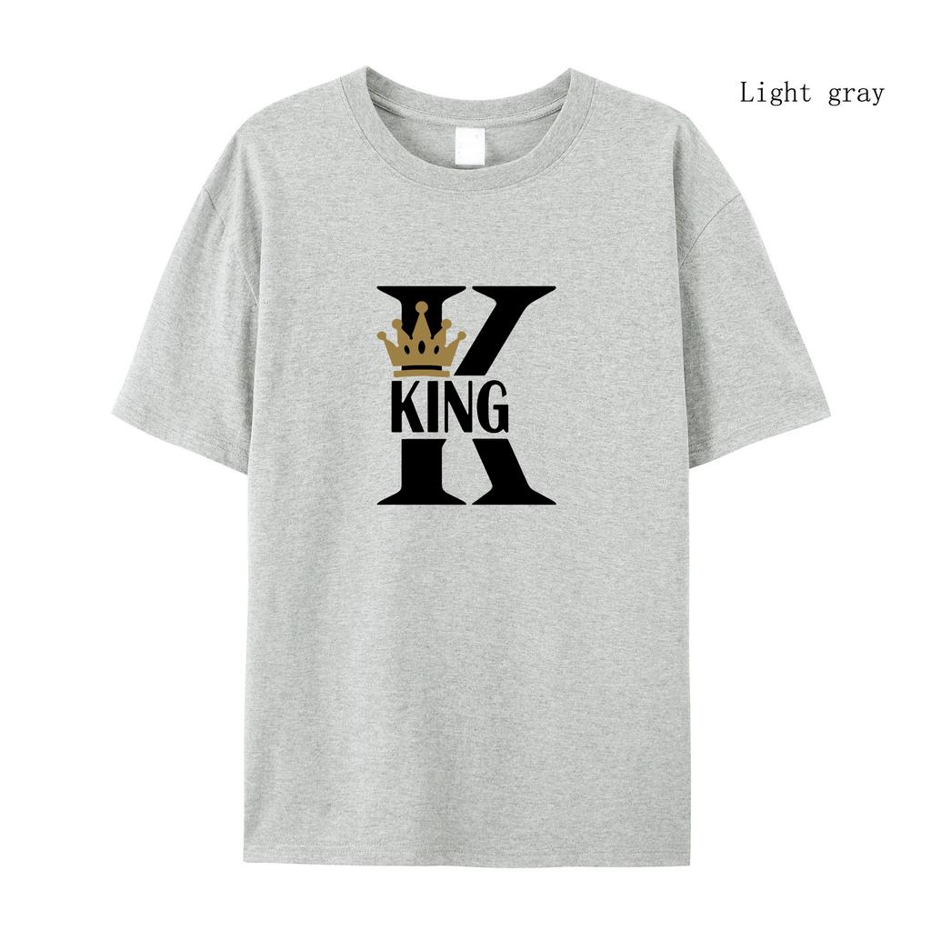 Damski Letni T-shirt z Krótkim Rękawem T-shirt z Krótkim Rękawem Król Nadruk Damski T-shirt T-shirt Jogger T-shirt z Krótkim Rękawem