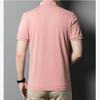 Men'S High-End Mulberry Silk Cold Short-Sleeved Polo Shirt Men'S Casual And Comfortable Solid Color Top