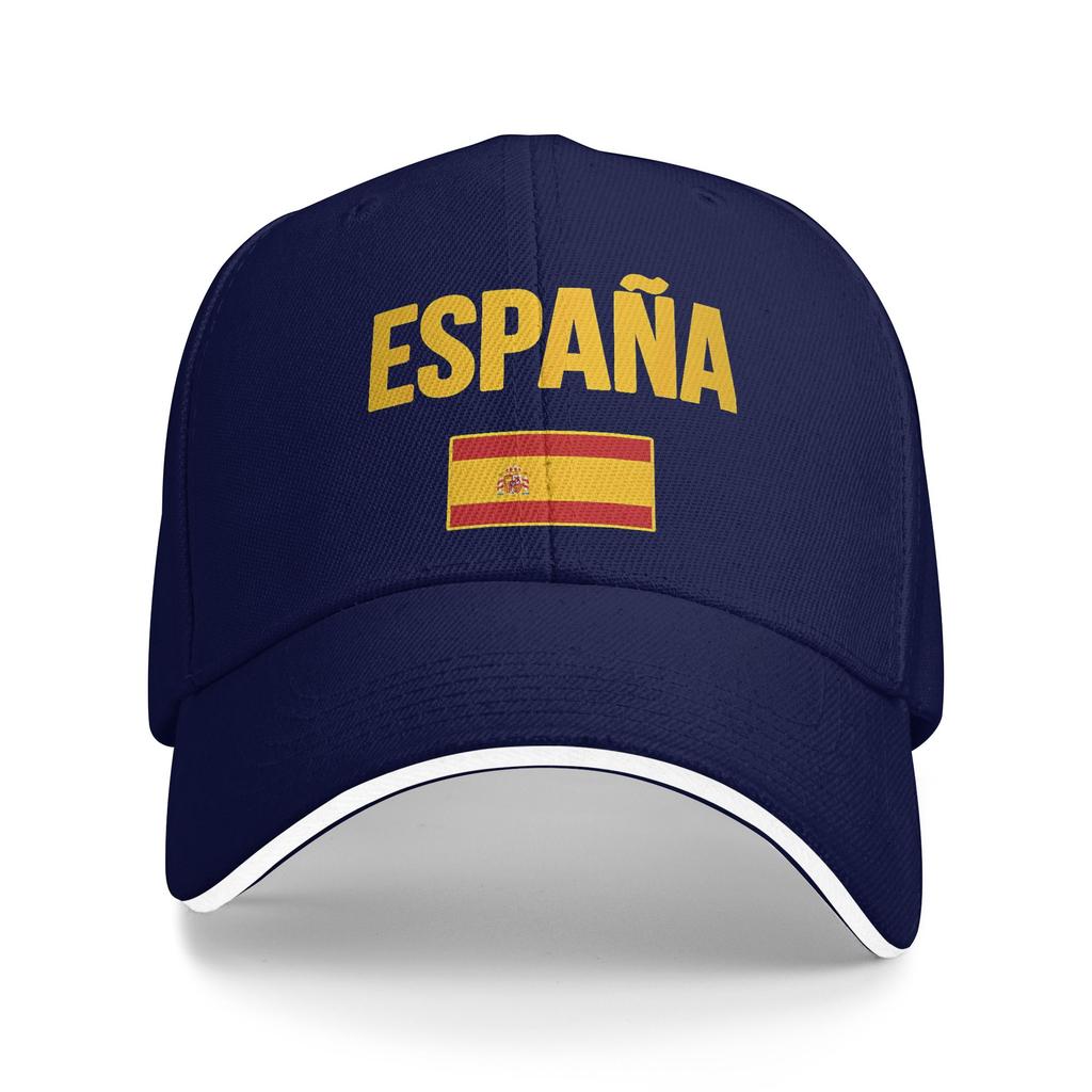 Spanish Flag Baseball Cap Y2k Funny Women Men Trucker Hat Sunscreen Custom DIY Outdoor Gym Baseball Caps Gift Idea