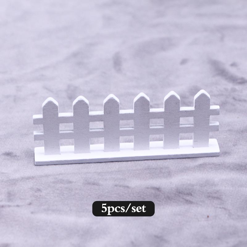 5Pcs 8*3cm Mini Wooden Fence DIY Miniature Fairy Garden Wood Barrier Dollhouse Showcase Craft Home Decoration Accessories