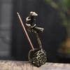 Antique Copper Lotus Frog Incense Burner Ornaments Home Sandalwood Incense Burner Tea Ceremony Decoration Incense Holder Crafts