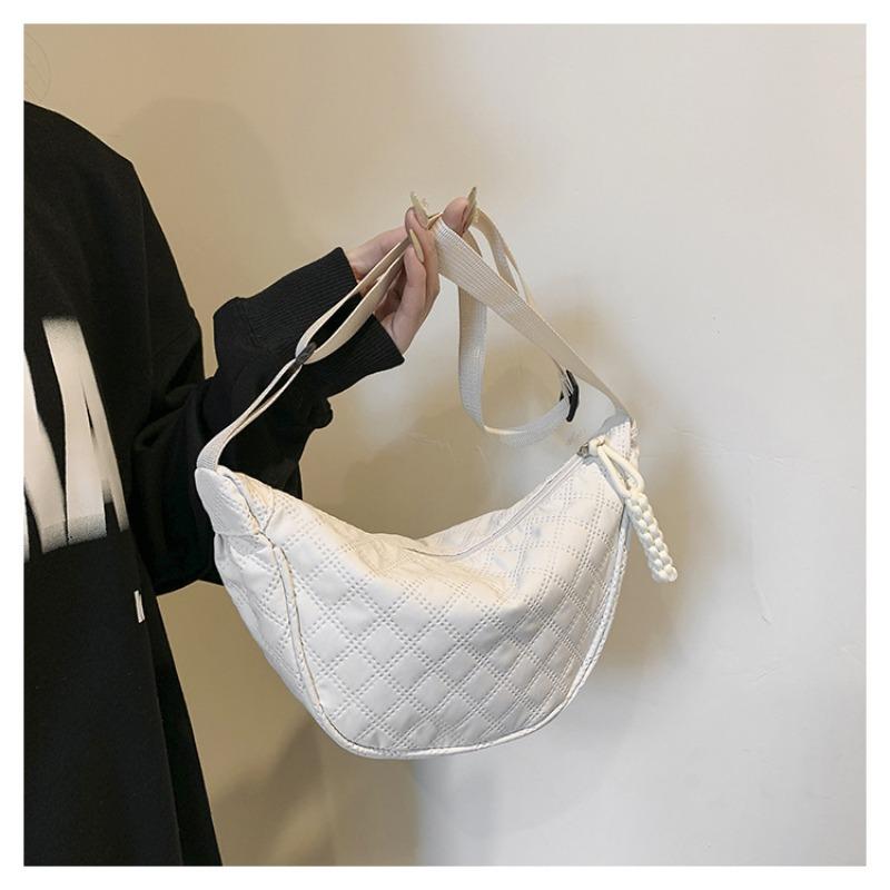 Women's New Shoulder Crossbody Dumpling Bag Large Capacity Tote Bag Solid Color Casual Versatile Nylon Fabric Bag Trendy