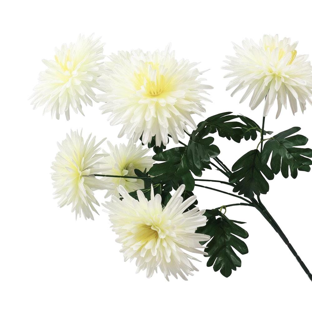 7Head Artificial Flower Silk Fake Flowers Fashion Big Heads Flowers Cemetery белый