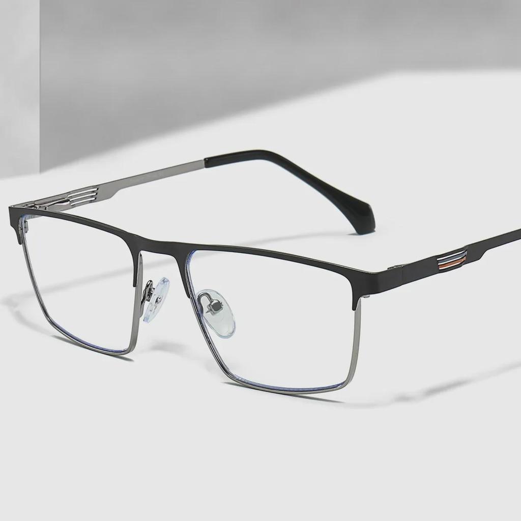 Men's Anti-Blue Light Square Metal Glasses Frame 6915 - Business Casual Style