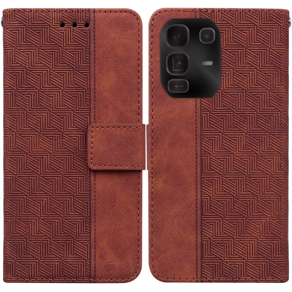 For Infinix Note 50 Pro+ 5G Case Geometry Pattern Leather Wallet Phone Cover with Wrist Strap
