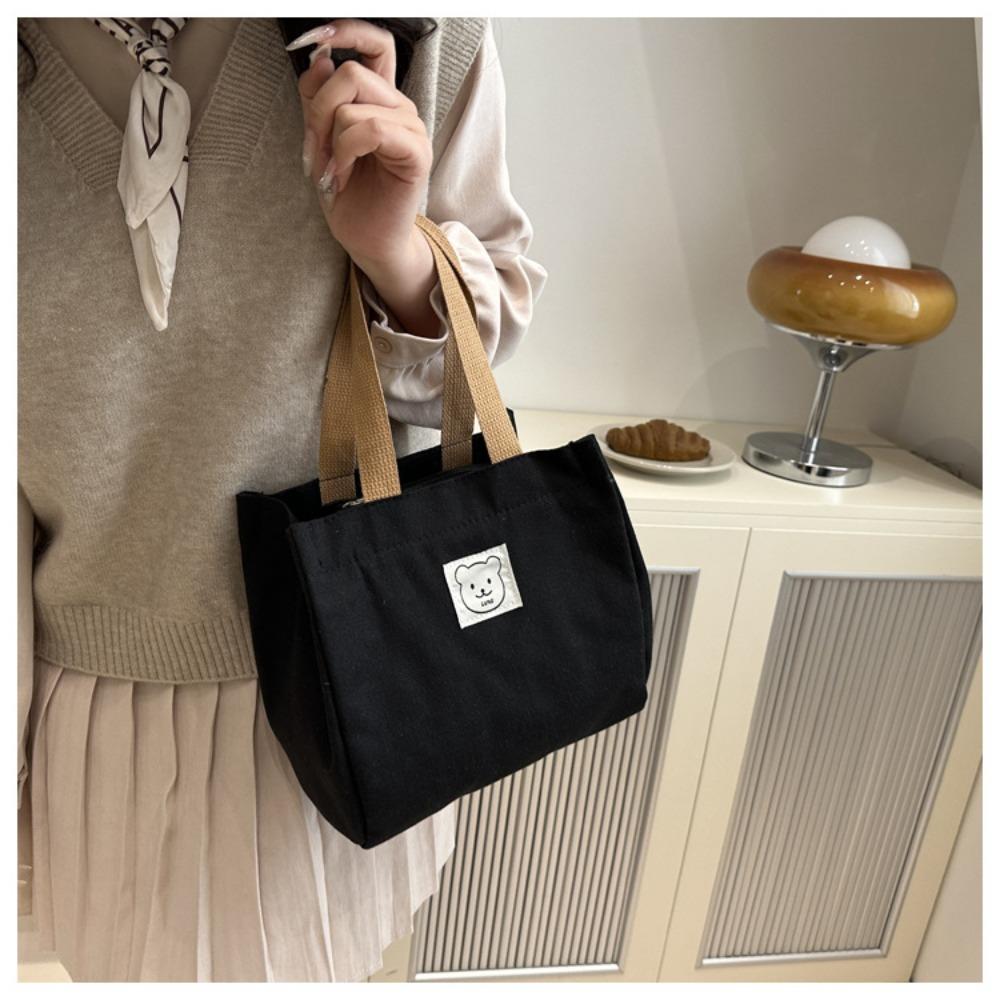 Casual Large Capacity Box Lunch Bag Insulated Versatile Tote Bag Commuting Bag Office Workers