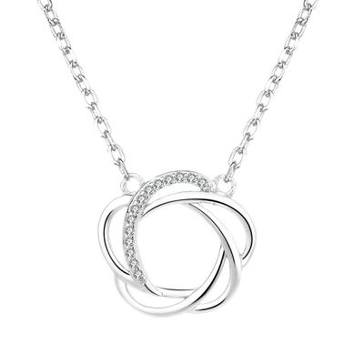 S925 Sterling Silver Necklace and Earring Suit Fashionable All-Match Clavicle Chain for Women