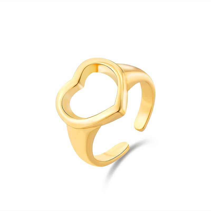 18K Gold-Plated Brass Open Ring: European & American Niche Design One Size
