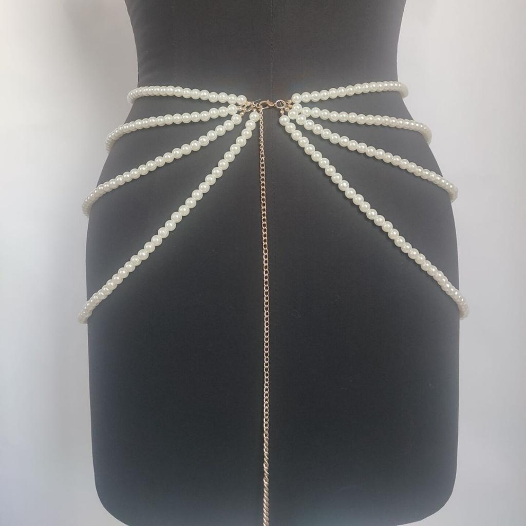 Waist Chain, Thickness Varies, Pearls Meet, Multiple Layers of Tassels, Side Chains, Waist Chains, Waist Accessories, Holiday Party Accessories