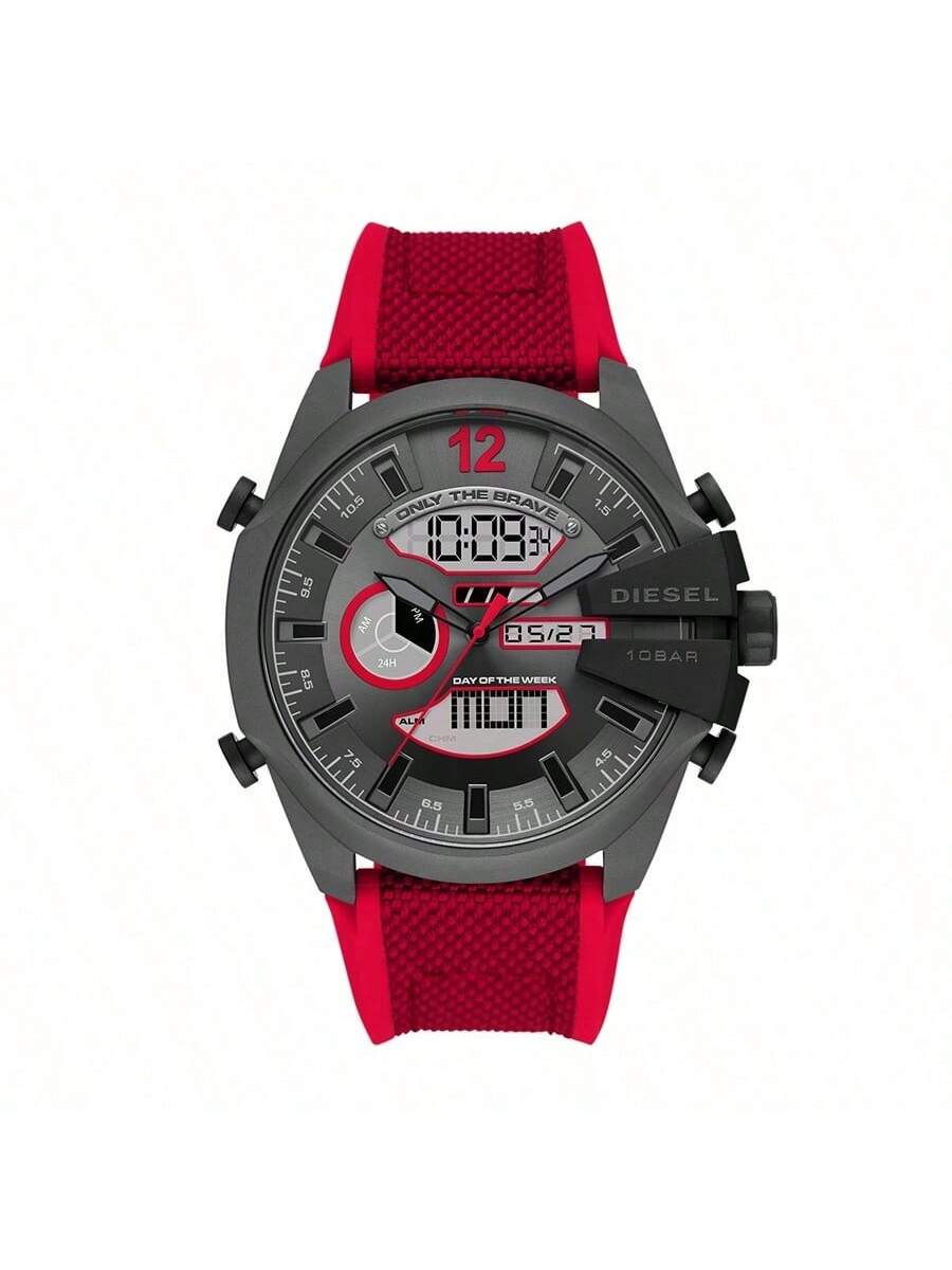 Diesel Iridescent Red Black Fabric Strap Men s Quartz Movement DZ4551 красный
