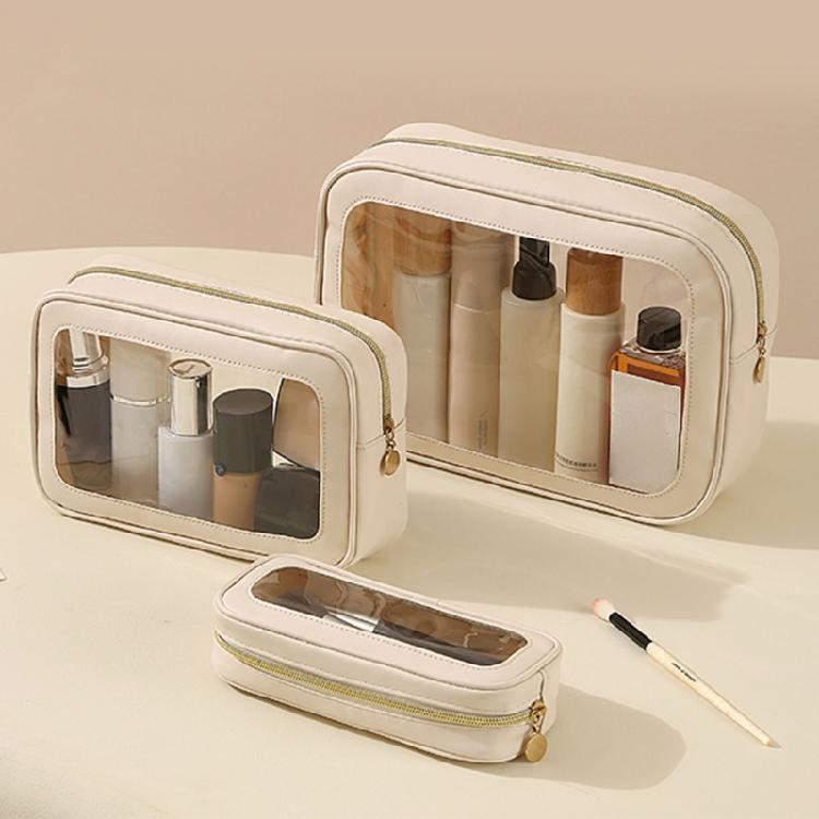 Clear Front Easy Access Toiletry Organizer Waterproof Portable Travel Makeup Accessories Bag for Women Girls