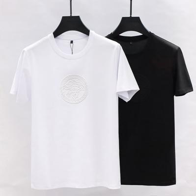 Frühling Sommer Herrenmode Weiche Seide Herren Rundhals Kurzarm T-Shirt