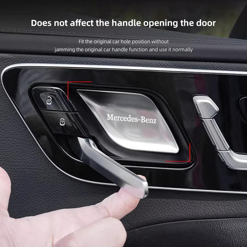 GLC GLB 4Pcs Car Door Interior Handle Stickers Anti-Scratch Protection Cover For Mercedes Benz AMG C Class W205 W206 GLC GLB EQ
