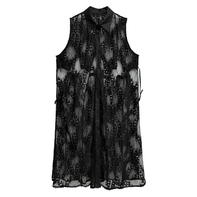 XITAO Lace Patchwork Sleeveless Dress GYX1661