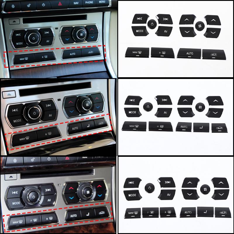 For Jaguar XF XJ 2008- Car AC Gear Switch Repair Decals aluminum alloy Button Stickers Car Accessories Interior