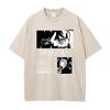 Chainsaw Man Manga Tshirt Makima Print T Shirt Men Women Wash Vintage Tees Clothing Summer Short Sleeve Pure Cotton Tshirt