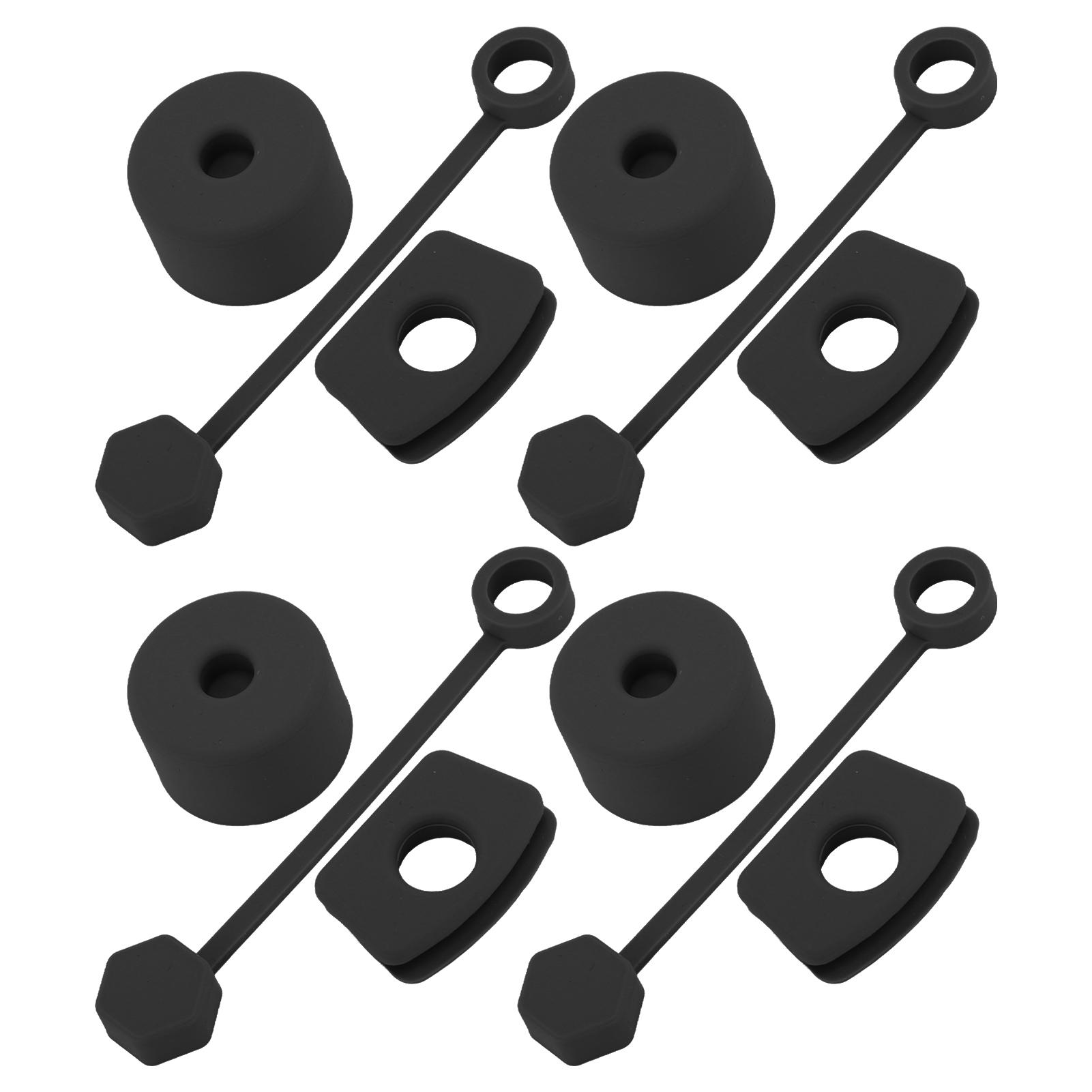 

4 комплекта силиконовых пробок для защиты от проливания, аксессуары для стаканов, включая крышку для соломинки, квадратную крышку для защиты от проливания чёрный