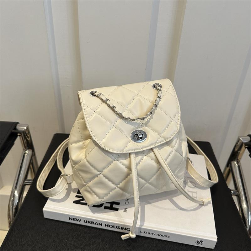 Women S Fashion Korean Style Chain Backpack Diamond Quilting Casual Ins Style Backpack