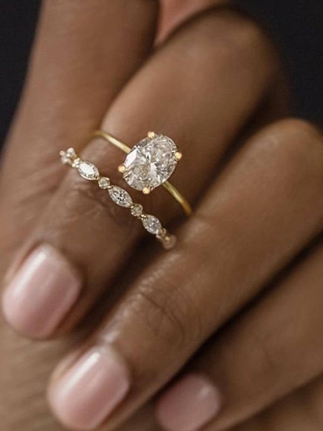 

Элегантные медные циркониевые обручальные кольца - европейский и американский стиль