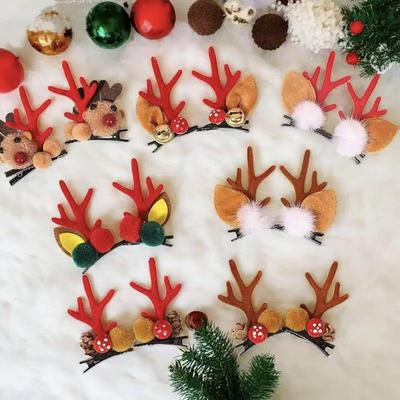 2025 Christmas Antler Headband Hair Clip for Girls - Festive Holiday Hair Accessories