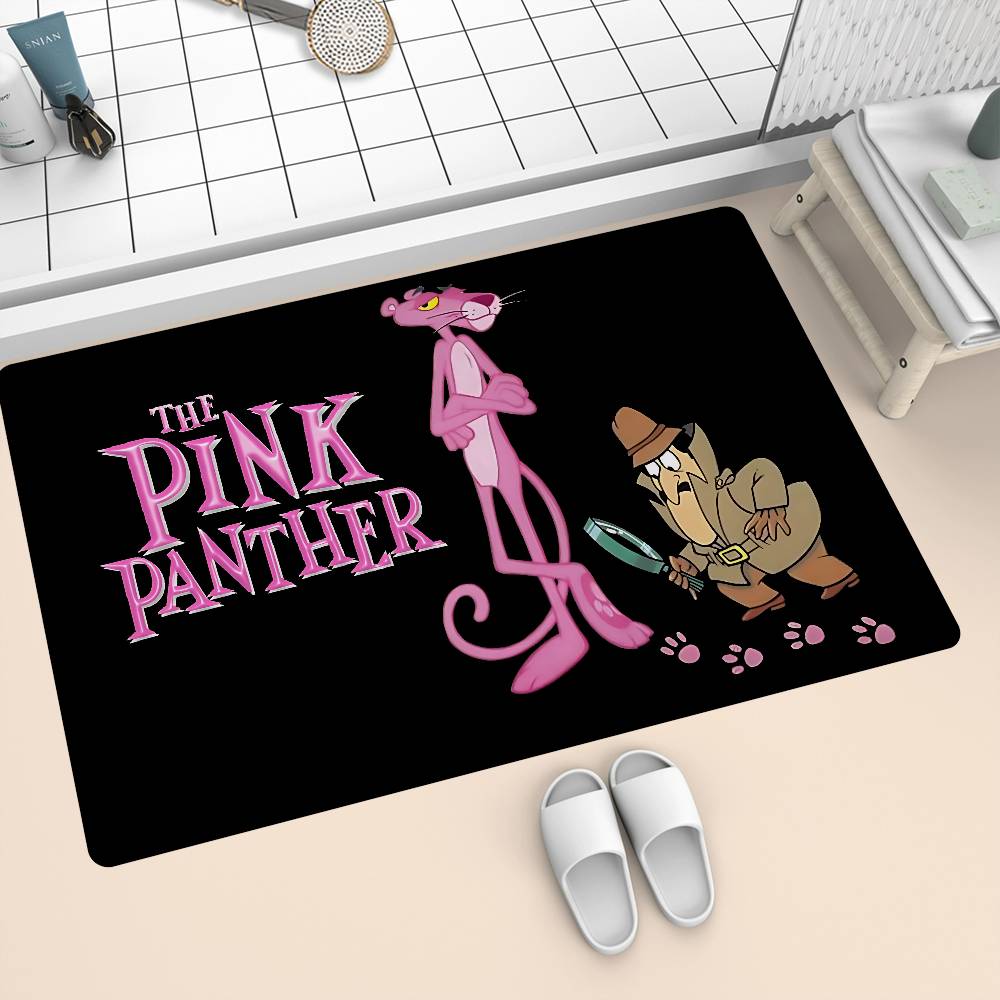 The P-Pink P-Panther Floor Mat Rectangle Anti-slip Home Soft Badmat Front Door Indoor Outdoor Mat Hotel Decor Mat